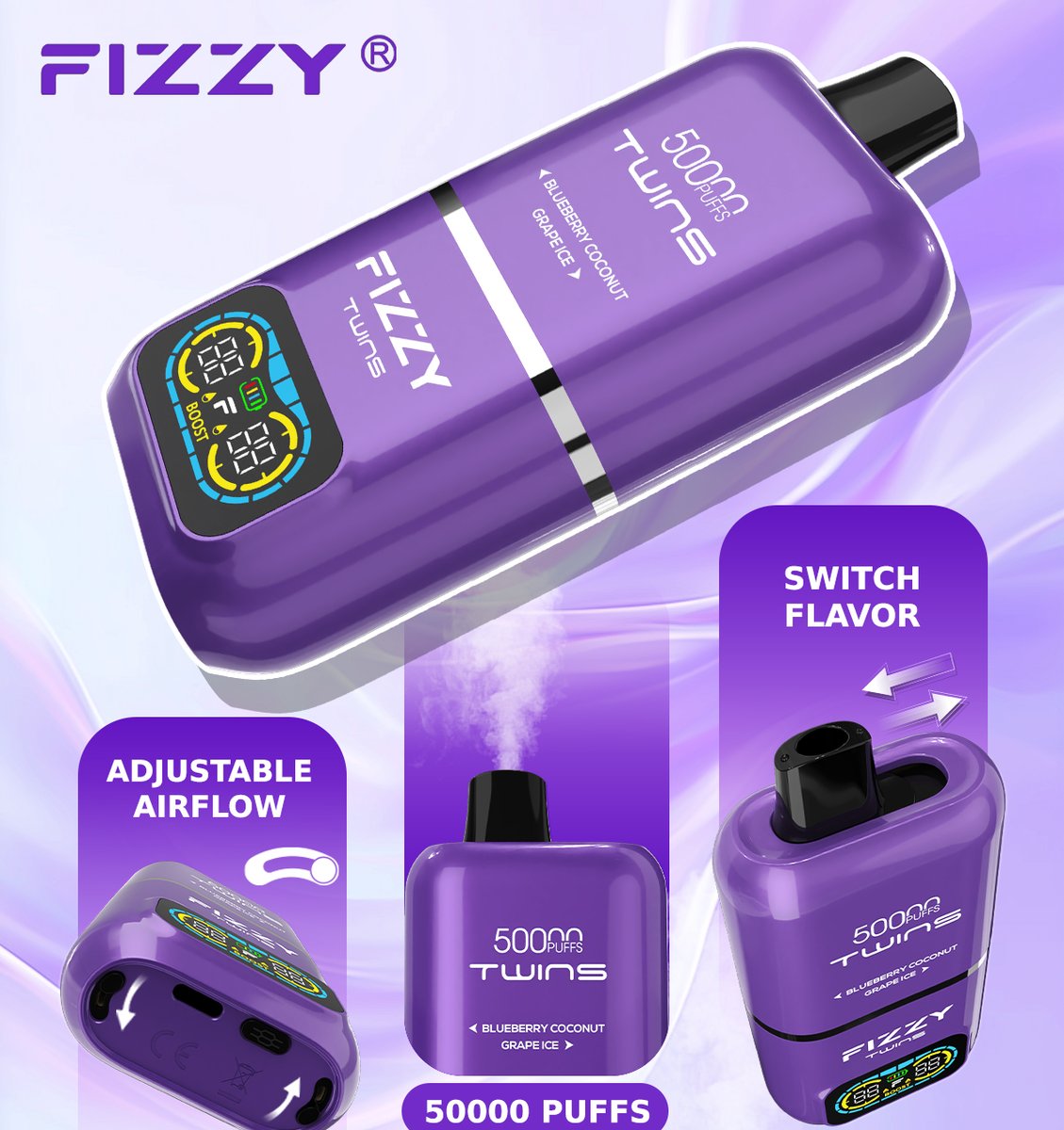 Fizzy Twins エアフロー調整・フレーバー切替