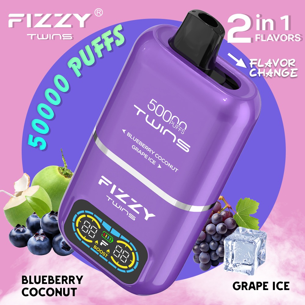 Fizzy Twins 2-Flavors 3. ブルーベリーココナッツ ＆ グレープアイス