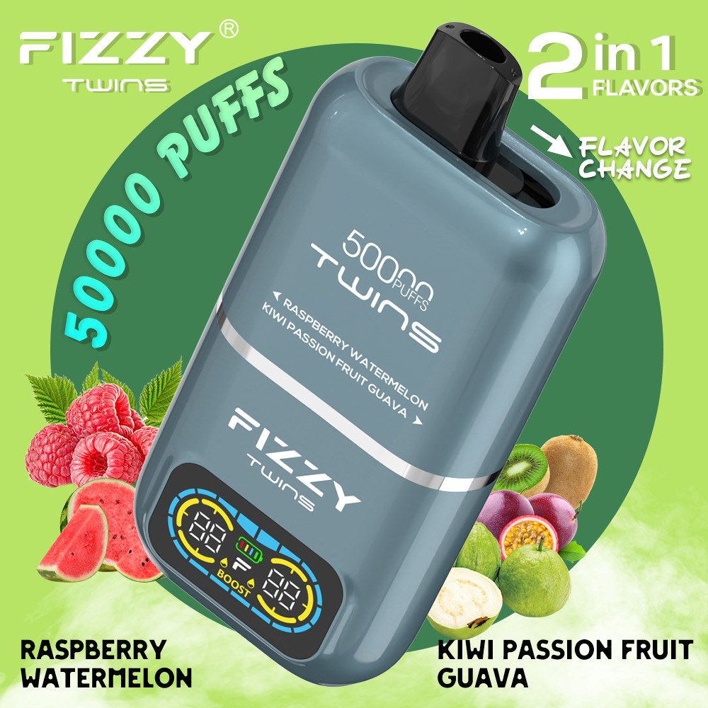Fizzy Twins 2-Flavors 7. ラズベリースイカ ＆ キウイパッションフルーツガム